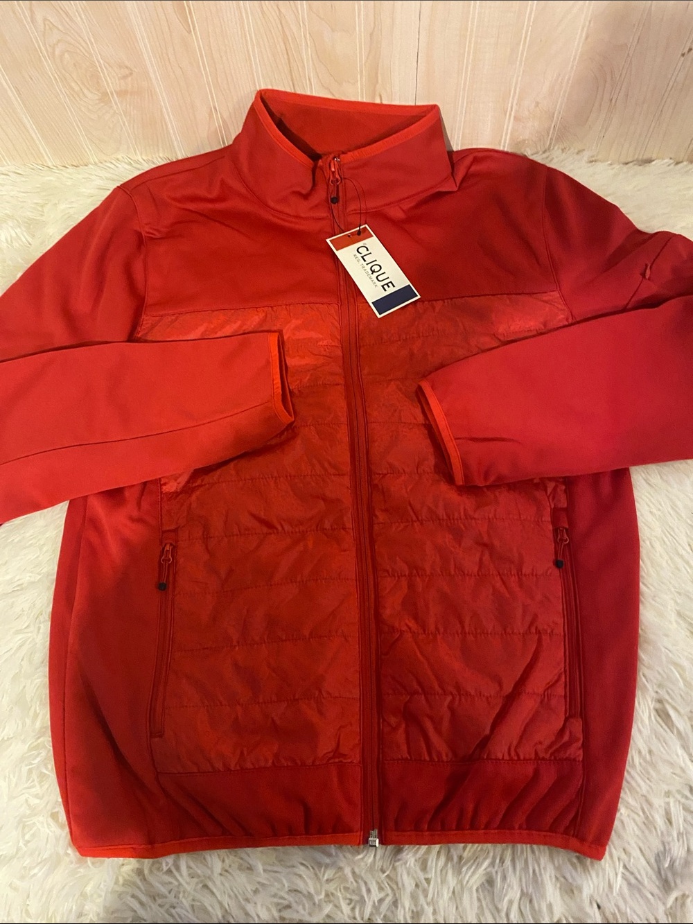 Clique RED Quilted Lightweight Puffer NWT